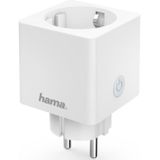 Hama wifi-stopcontact, professioneel mini-stopcontact met verbruiksmeting, wifi-stopcontact voor spraakbesturing en app voor thuisbioscoop, staande lamp, ventilator, 3680 W, 16 A, wit