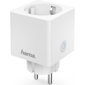 Hama Wifi-stopcontact, professioneel, mini-plug (slim stopcontact met verbruiksmeting, wifi-stopcontact voor spraak- en app-bediening, voor bijv. thuisbioscoop, staande lamp, ventilator, 3680 W, 16 A)