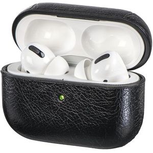 Etui voor Apple AirPods Pro - Zwart - Lederlook - Met Sportband