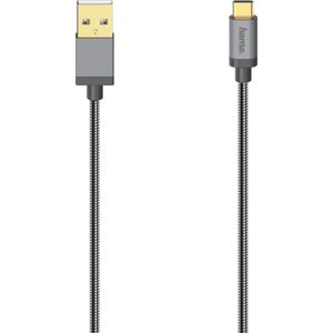 Hama USB-C-kabel, USB 2.0, 480 Mbit/s, metaal, 0,75 m
