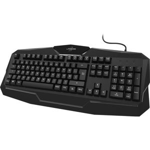 uRage Gamingtoetsenbord met achtergrondverlichting (stil, 7 kleuren achtergrondverlichting, anti-ghosting, win-lock, AZERTY, bekabeld, polssteun, 4 macrotoetsen, 12 directe functies) zwart