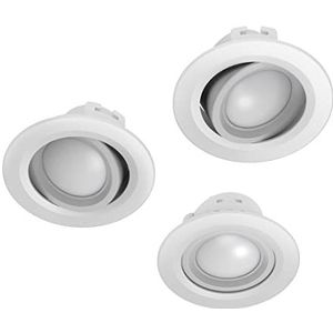 Hama Set van 3 5W wifi led-inbouwspots (led-inbouwspots zonder hub, ronde led-spot, draaibaar, spraak-/app-besturing en wifi-lamp voor verschillende verlichtingssfeeren) wit