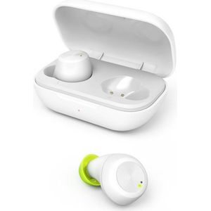 Hama Draadloze bluetooth-hoofdtelefoon, in-ear hoofdtelefoon met microfoon, spatwaterdichte sporthoofdtelefoon, IPX4, lichte hoofdtelefoon zonder kabel, met oplaadbox, draadloze hoofdtelefoon, batterij tot 14 uur), wit