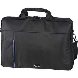 Hama Laptoptas tot 15,6 inch (notebooktas voor laptop, tablet, MacBook, Chromebook tot 15,6 inch, schoudertas als werktas of schooltas voor heren en dames) zwart blauw