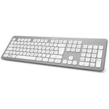hama KW-700 Tastatur kabellos silber, weiß
