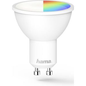 Hama WLAN-ledlamp GU10 (Smart Home lamp 5,5 watt reflectorlamp, dimbar, meerkleurige RGBW, wifi-ledlamp met afstandsbediening en app, compatibel met Alexa, Google, Siri, Apple, geen hub nodig)