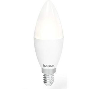 Hama Wifi-ledlamp E14 (Smart Home lamp 5,5 watt kaarsvorm, dimbaar, warm wit tot koud wit, wifi ledlamp met spraakbesturing en app, compatibel met Alexa, Google, Siri, Apple, geen hub nodig)