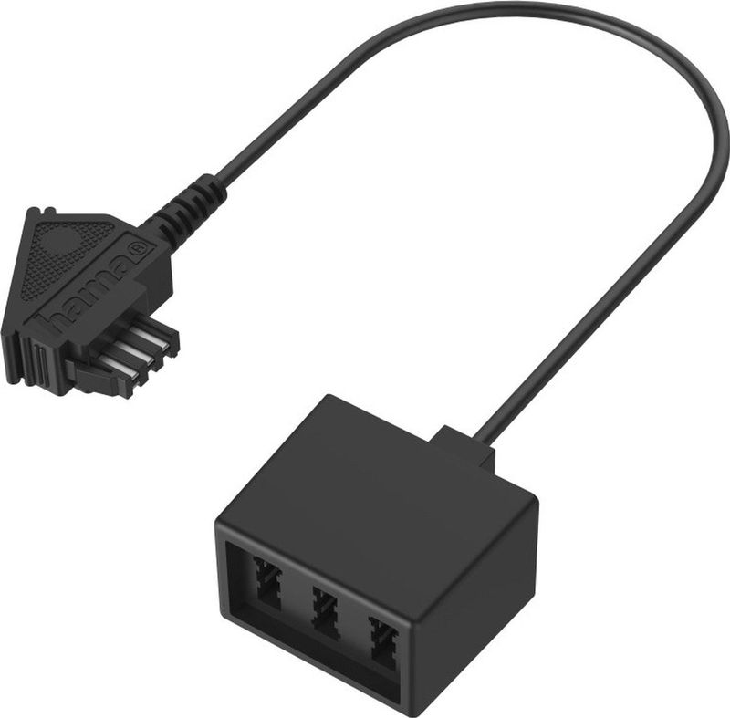 Hama - Telefoon Aansluitkabel - Zwart - TAE-F Stekker - 3 TAE-NFN Koppelingen