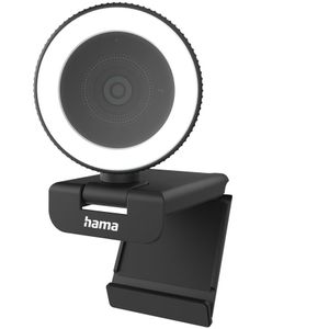 Hama - PC-webcam C-800, Quad HD 2560 x 1440p, 16:9, 2 geïntegreerde microfoons, lichtring, zoom, afstandsbediening
