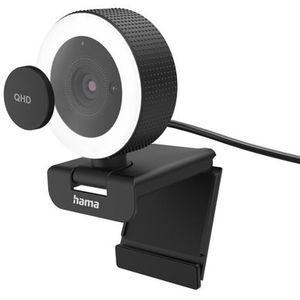 Hama - C-800 Pro - Webcam - QHD 2K - Inclusief Microfoon en Ringlamp