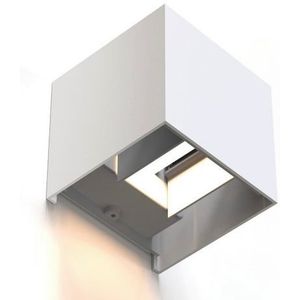 Hama Led-wandlamp (WLAN-lamp voor binnen en buiten IP 44, Smart Home lamp bestuurbaar via app en taal, dimbaar 2700 K ��– 6500 K, slimme lamp met instelbare kijkhoek, metaal) wit