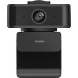 Hama Externe camera voor laptop, gezichtstracking (webcam met microfoon, camera, pc, Full HD, webcam, tv, autofocus, PS5-camera, webcam, MacBook, 360 graden draaibare zoom, 1/4 inch schroefdraad voor