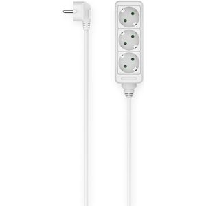 Hama - Stekkerdoos met 3 stopcontacten, geaarde stekker, kabel 1,4 meter, wit