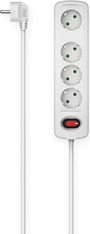 Hama - Stekkerdoos 4-voudig - Wit - 1,5 m - Met Schakelaar