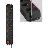 Hama - Stekkerdoos - Intelligente Stekkerdoos - 6 AC-uitgangen - 1,4 m - 3680 W