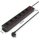 Hama - Stekkerdoos - Intelligente Stekkerdoos - 6 AC-uitgangen - 1,4 m - 3680 W