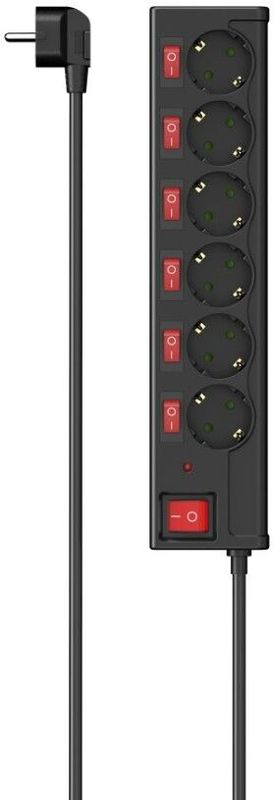 Hama - Stekkerdoos - Intelligente Stekkerdoos - 6 AC-uitgangen - 1,4 m - 3680 W