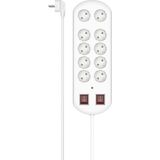 Hama - Stekkerdoos - 10 Aansluitingen - EU-stekker - Overspanningsbeveiliging