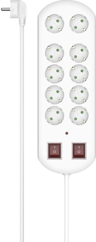 Hama - Stekkerdoos - 10 Aansluitingen - EU-stekker - Overspanningsbeveiliging
