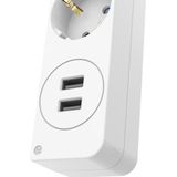 Hama - Stekkerdoos - 5-voudig - USB-A 17W - Wit - 1,4 m