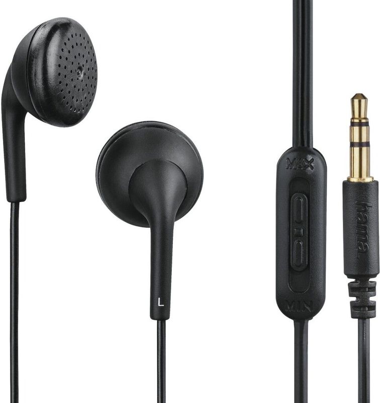 Hama Oordopjes Tubby Earbuds met Volumeregelaar - Zwart