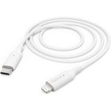 Hama USB-Kabel Ladekabel, USB-C - Lightning, 1 m, Weiß USB-Kabel