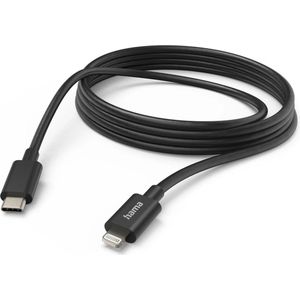Hama USB-C naar Lightning kabel - Oplaadkabel geschikt voor o.a iPhone / iPad - MFI gecertificeerd - 3A USB2.0 - 480Mbps - 300cm - Zwart