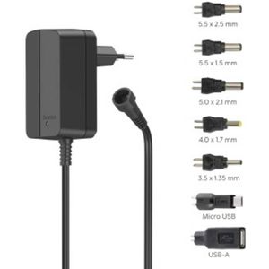 Hama 00223613 Stekkernetvoeding, instelbaar 3 V, 4.5 V, 5 V, 6 V, 7.5 V, 9 V, 12 V 1 A 12 W