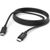 Hama USB-C naar USB-C kabel - Oplaadkabel geschikt voor o.a iPhone / Samsung - Compatibel met smartphones, tablets en laptops - 3A USB2.0 - 480Mbps - 300cm - Zwart
