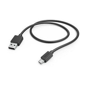 Hama USB-Kabel, USB-A naar Micro-USB, 1 m - Oplader Zwart