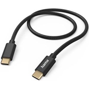Hama Oplaadkabel Fabric USB-C - USB-C 1,5 M Nylon Zwart