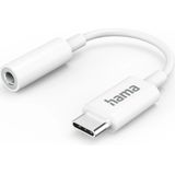Hama USB C-adapter naar 3,5 mm jackstekker (audio-adapter, AUX-adapter, USB-C naar hoofdtelefoonaansluiting, aansluiting, jackstekker voor Samsung, Huawei, iPad) wit