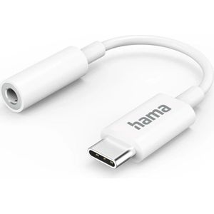 Hama USB-C Aux-adapter - 10cm - 3,5 mm Jack aansluiting - USB-C naar Aux - Wit