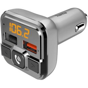 Hama FM-Transmitter mit Bluetooth- und Freisprechfunktion, Auto-adapter, Zilver