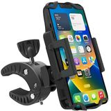 Hama Telefoonhouder voor fiets (telefoonhouder voor mountainbike, motorfiets, scooter, compatibel met smartphones met een breedte van 5 tot 9 cm, 360 graden draaibaar), zwart