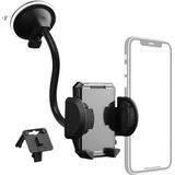 Hama Universele telefoonhouder voor de auto, 2-in-1 clip voor ventilatie en zuignap, 360 graden draaibaar, voor mobiele telefoons met een breedte van 4 tot 11 cm, zwart