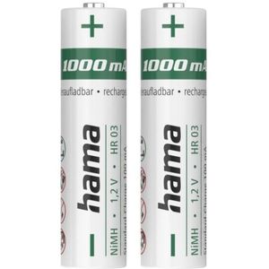 Hama NiMH-accu's AAA Micro 1000 MAh 1,2 V 2 Stuks