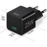 Hama Schnellladegerät, USB-C, Mini-Ladegerät, PD, 25 W, Handy-Netzteile