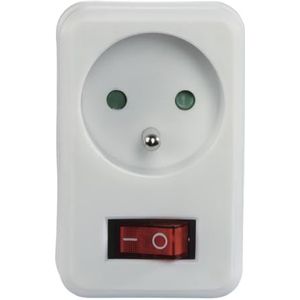 Hama AC-stekker met schakelaar (adapter, schakelaar, 250 V, 16 A, schakelaar, schakelaar, stopcontact, contact) wit