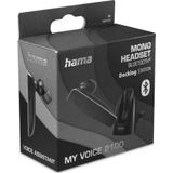 Hama MyVoice2100 One-Ear Bluetooth-hoofdtelefoon (Bluetooth 5.0 mono-headset, 80 uur batterij, draadloze hoofdtelefoon voor 2 apparaten, S/L oorhaak, ideaal voor brildragers, oorkussens