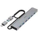 Hama 00200137 interface hub USB 3.2 Gen 1 (3.1 Gen 1) Type-A + Type-C 5000 Mbit/s Antraciet