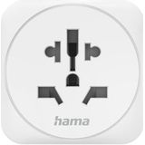 Hama - Reisadapter Type E En F - Universeel - Wit - Voor Europese Stopcontacten