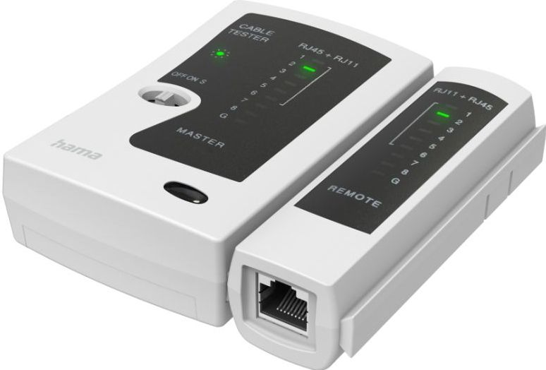 Hama - Netwerkkabeltester - Kabeltestapparaat - Zwart, Grijs - Voor 8p8c (RJ45), 6p6c of 6p4c