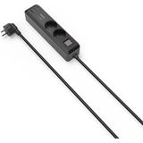 Stekkerdoos - Multi-Stekkerdoos - Zwart - Kunststof - 5 Stopcontacten met USB-C