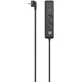 Stekkerdoos - Multi-Stekkerdoos - Zwart - Kunststof - 5 Stopcontacten met USB-C