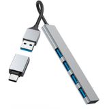 Hama USB-hub, 4-poorts, USB 3.2 Gen1, 5 Gbit/s, Ultra Slim, incl. USB-C-adapter