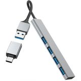 Hama - USB-Hub 4-Poorts - USB 3.2 Gen1 - Ultra Slim - Incl. USB-C-Adapter