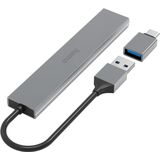 Hama - USB-Hub 4-Poorts - USB 3.2 Gen1 - Ultra Slim - Incl. USB-C-Adapter