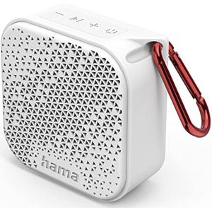 Hama Draadloze Bluetooth-luidspreker (draagbaar, waterdicht, LED-indicator, USB C, microfoon, handsfree ingang, AUX-ingang), wit