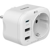 Hama 00223342 Draadloze tussenstekker Met USB Wit